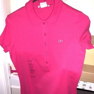 Brand new hot pink women’s Lacoste polo Sz 4